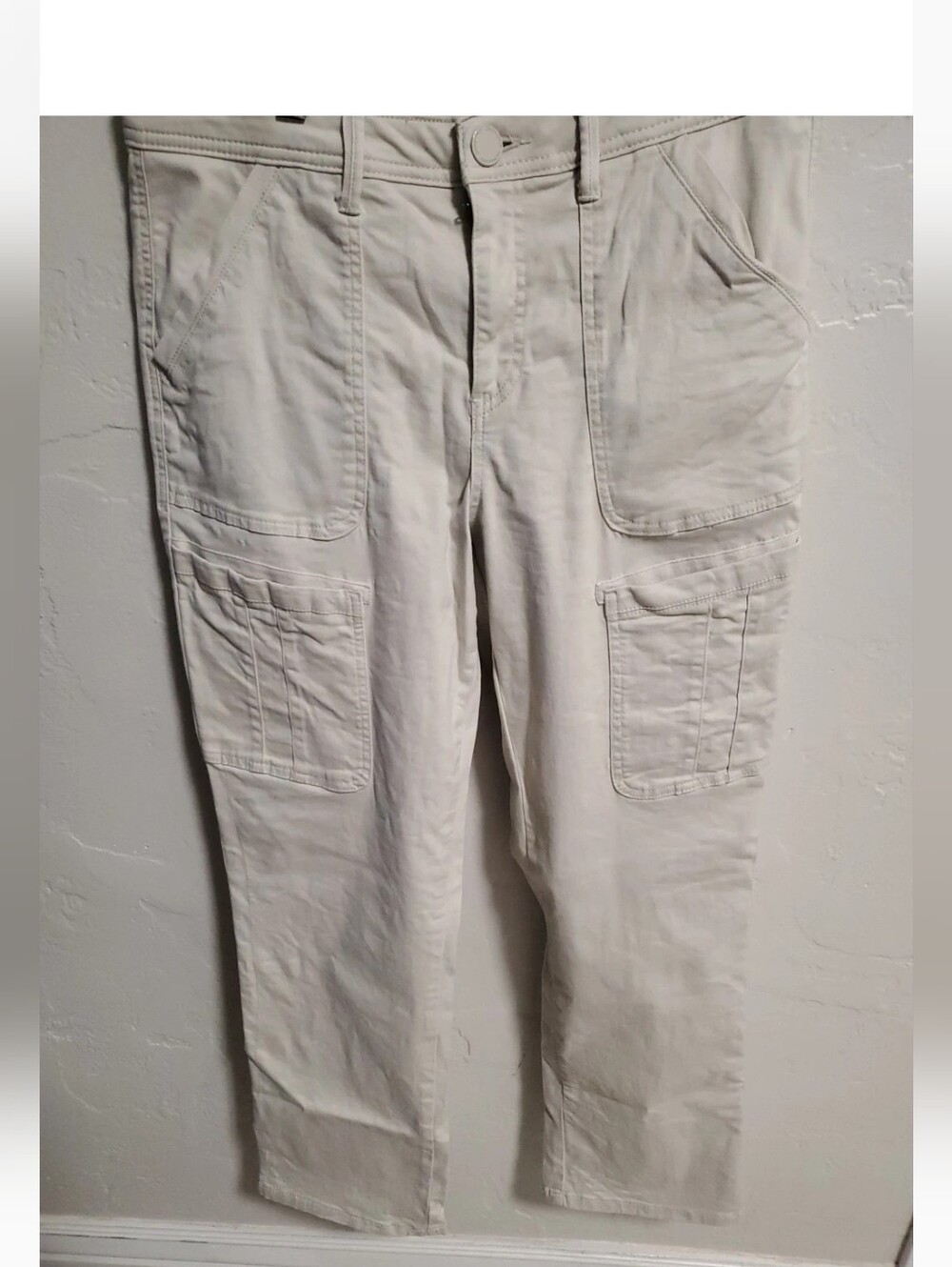 Democracy Off-White Cargo Pants with Utility Pockets